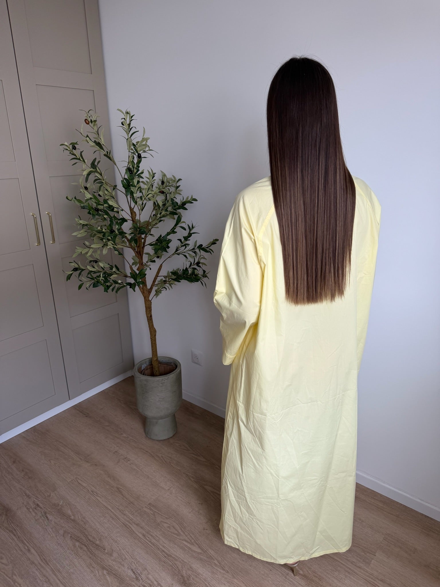 Robe chemise oversize jaune