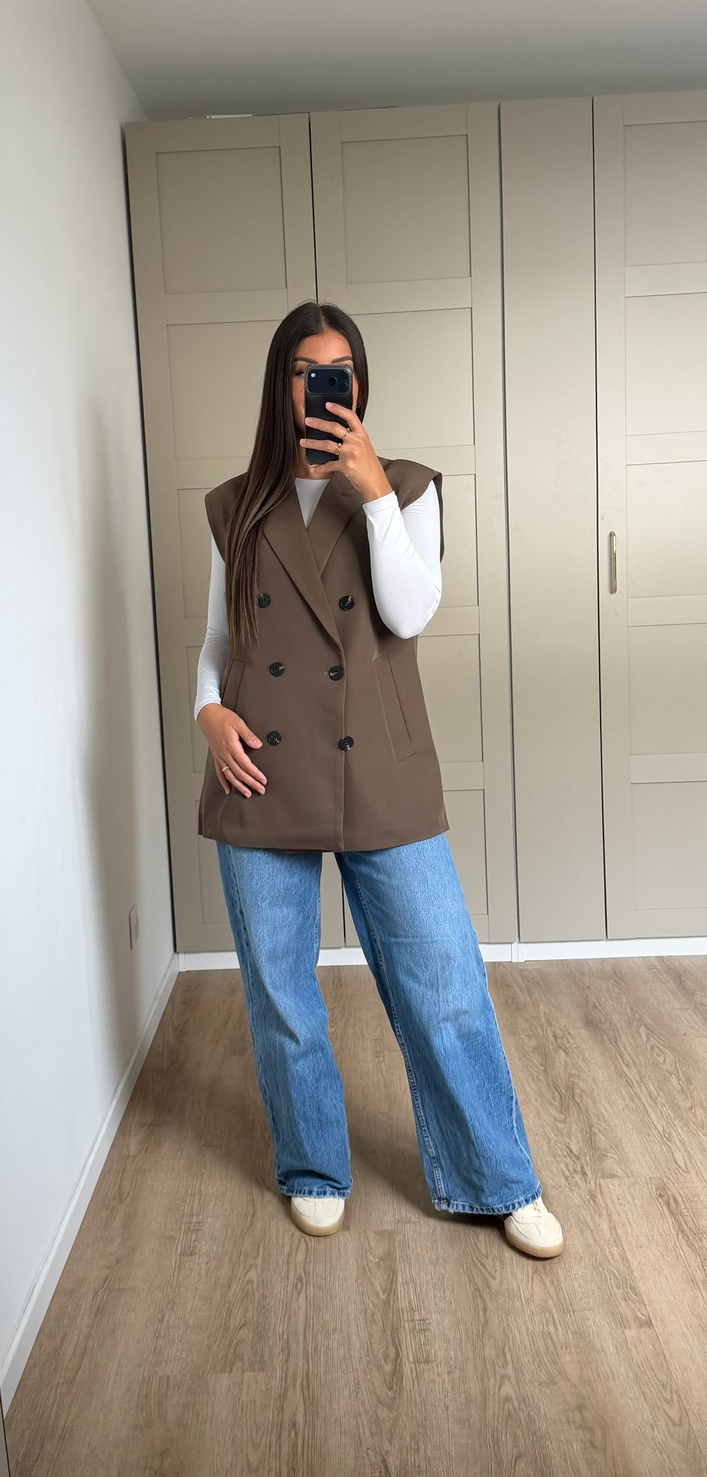 Blazer sans manche taupe