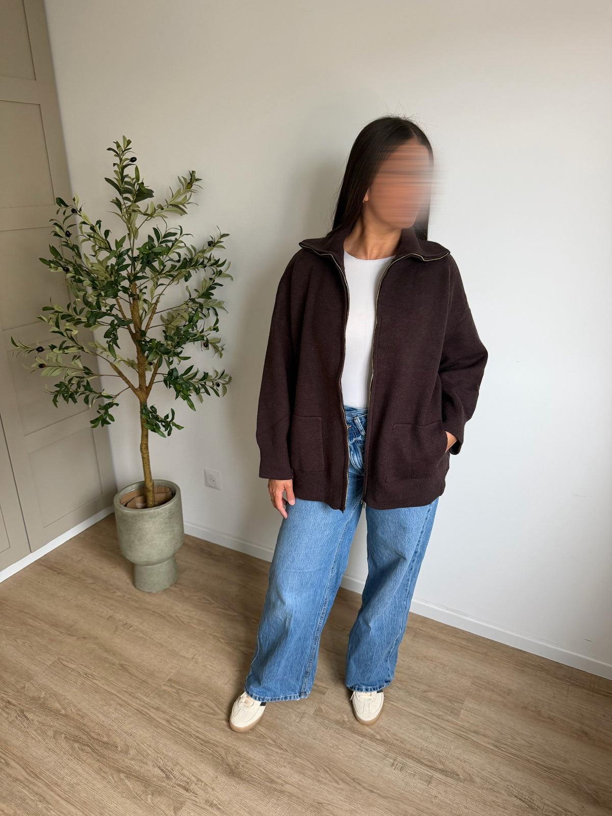 Gilet oversize zippé