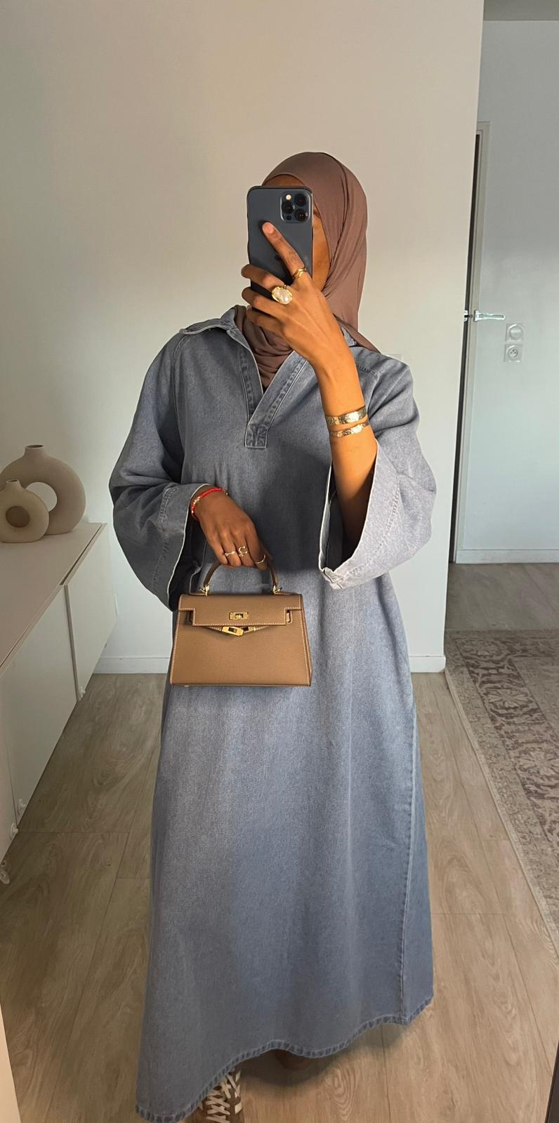 Robe en jean avec coupe fluide