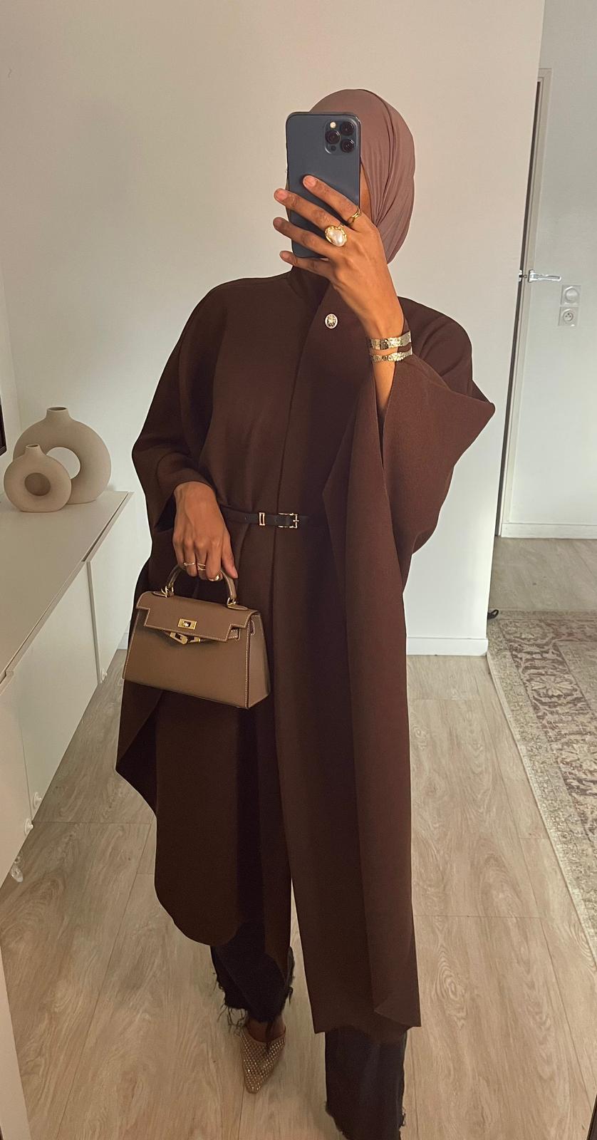 Cape longue avec ceinture