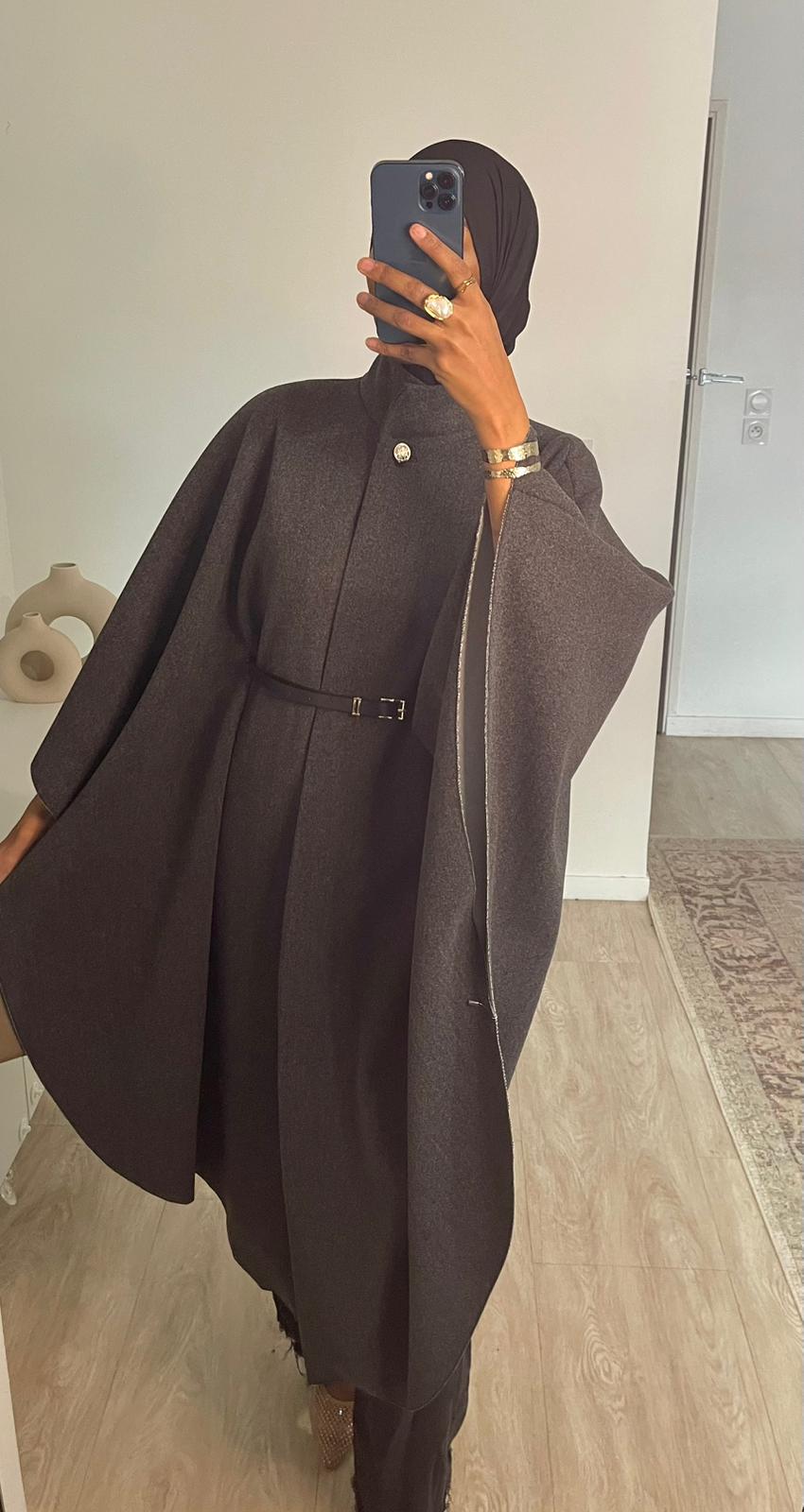 Cape longue avec ceinture