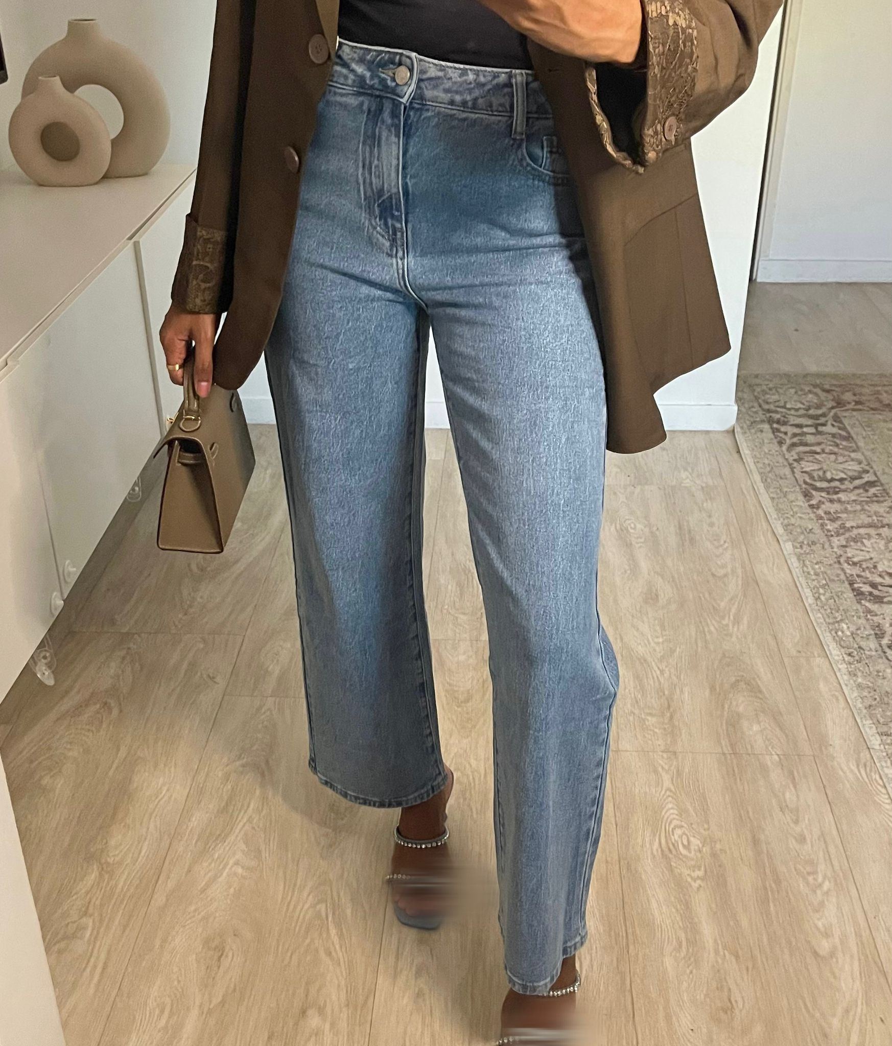 Jean bleu taille haute